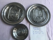 3 Stück WMF  Zinn Teller mit