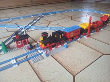 Lego Eisenbahn 4,5V/ Zug 180 / Bahnübergang 146 / Weichen Schienen blau