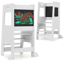 Lernturm ab 1 Jahr höhenverstellbar mit Kreidetafel Tritthocker Lernstuhl