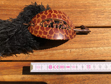 Haarspange - Braun-gefleckte Haarklammer, Holz 7-8cm