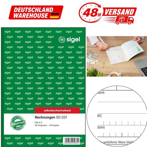 Sigel rechnungsblock 2x40 - sigel,