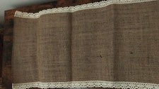 Tischläufer Jute + Spitze für Hochzeit oder Fest - Shabby Chic / Boho