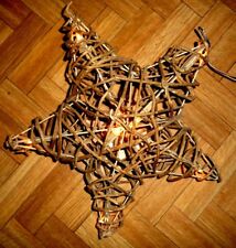 Stern Natur aus Weidezweigen gefertigt Fenster- Weidestern mit Licht Beleuchtung