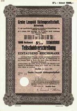 Grube Leopold 1937 Bitterfeld Holzweißig Goitzsche EXPO 1000 RM Braunkohle Koks