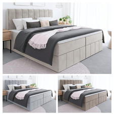 Boxspringbett Doppelbett BEGI mit Bonellfederkern Matratze + Bettkästen