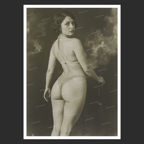 Vintage fotoabzug frauenakt - fotoabzug,