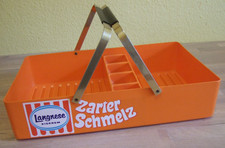 LANGNESE zarter Schmelz Org 70er/80er Tray Kino Eisverkauf Tablett Korb Eiskrem