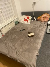 Holzbett Tagesbett Ausziehbar 90/180x200 cm Bettgestell mit Schubladen Grau