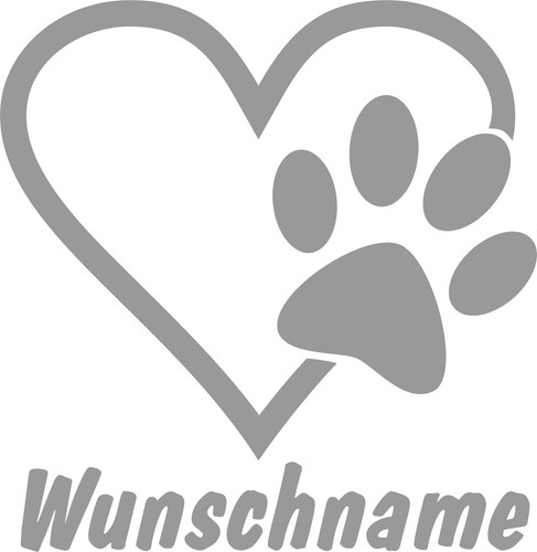 Aufkleber pfoten herz - aufkleber,