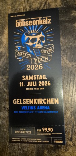 Böhse onkelz ticket hardcover - böhse,