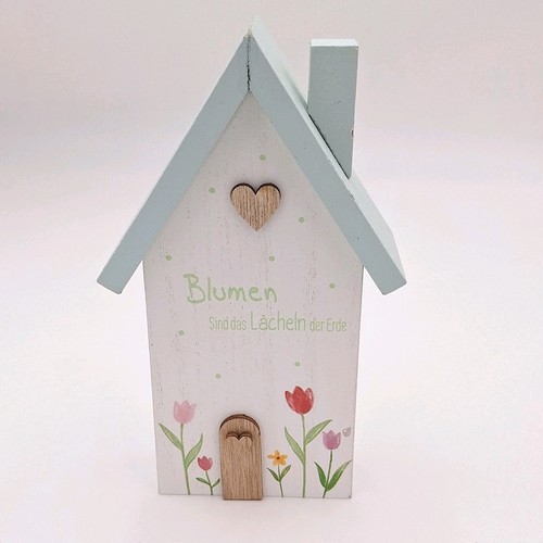 Deko haus weiß blau aus - weiß/blau, holz