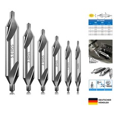 HSS Zentrierbohrer Set 6-teilig 60° für Metall Holz Drehbank Zubehör