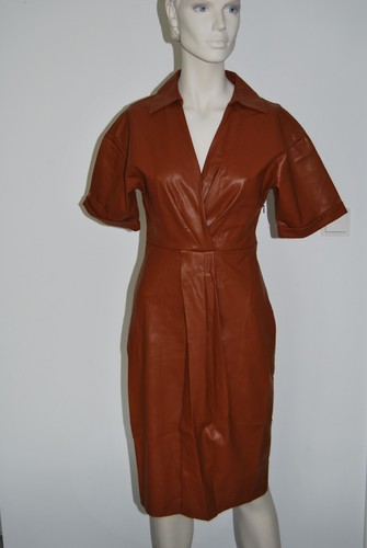 Zara kunstleder kleid kragen - zara,