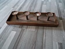 Metalltablett Kerzenständer zum dekorieren für 4 Kerzen rostfarben / braun