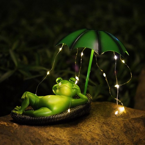 Solar frosch gartenfiguren mit - frosch,