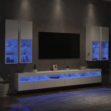 TV Wohnwand mit LED Anbauwand Wohnzimmer Schrankwand Fernsehschrank 7tlg. vidaXL