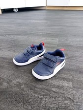 ? Dunkelblau Weiß Puma Sneaker ? Kinder Schuhe Klettverschluss 21