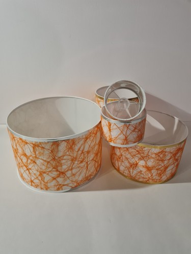 Lampenschirm weiß orange - lampenschirm,