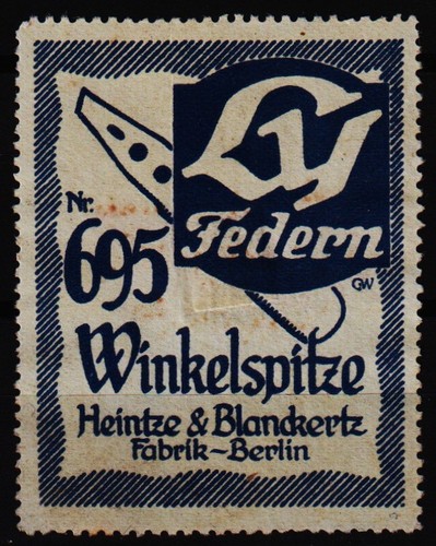 Alte reklamemarke winkelfeder - reklamemarke,
