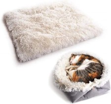 Plüsch Katzenbett Hundebett Hundekissen Schlafplatz Katzendecke 2in1 Faltbare DE