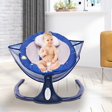 Elektrische Wippe Baby Schaukel Wiege Bluetooth USB Musik Fernbedienung Blau NEU