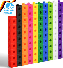 HOTUT Steckwürfel,100 Stück Mathe-Würfel,Rechenwürfel, Lernen Lernspiele,Rechenh