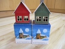 2 x Orig. Crottendorfer Räucherhaus   /  Metall Räucherkerzenhaus Waldhaus