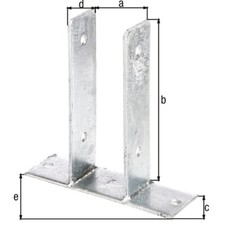 Alberts U-Pfostenträger Stahl feuerverzinkt zum Aufschrauben 4 mm Pfostenanker