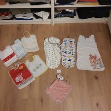 2x Pucksack + Baby Schlafsack für Neugeborene + 5x Lätzchen + Schnuffeltuch #20