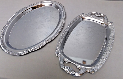 Serviertablett edelstahl oval - serviertablett,