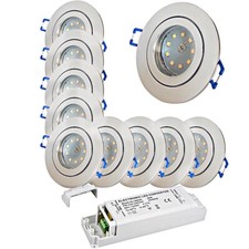 12Volt | Bad Einbaulampen IP44 | 3Watt  | SMD LED  | Chrom | LED Trafo dabei