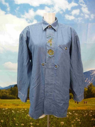 Trachtenhemd jeansblau - gr.m,
