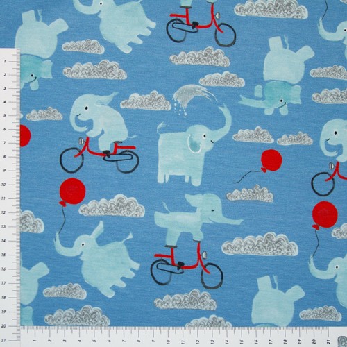 Jersey elefanten auf blau - elefanten,