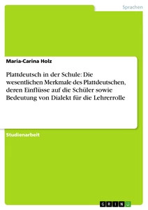Plattdeutsch der schule - plattdeutsch, in