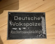 Schild DDR ABV VOLKSPOLIZEI VOPO Abschnittsbevollmächtigter ORIGINAL kein Stasi