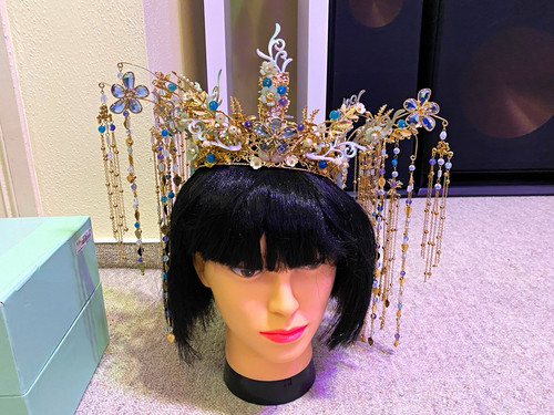 Goldfarbenes metall diadem - goldfarbenes, metall-diadem