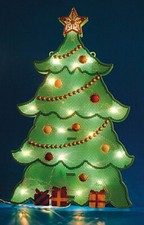 Weihnachtsbaum Fensterdeko beleuchtet Weihnachtsmann Fensterbild - Baum