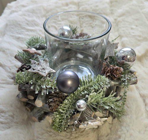 Winterlicher holz kranz mit - kranz,