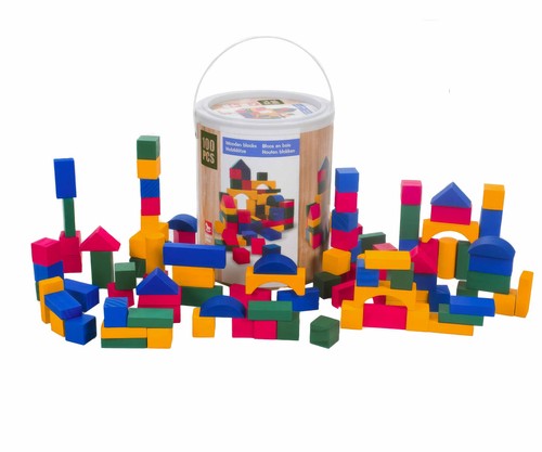 Holzbausteine 100 stück bunte - 100,