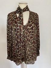 Zara Bluse Tunika Shirt Animal Schlange zu Jeans Hose Rock Gr. S 