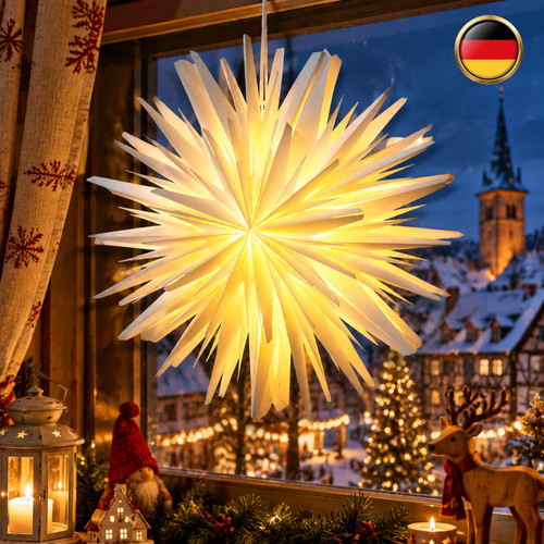Led papierstern eisblume - papierstern,