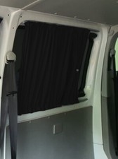GARDINEN für VW T5 T6 Transporter Caravelle NUR für 3 Fenster VORHÄNGE SCHWARZ