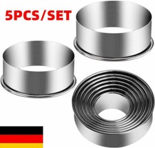 5 Tlg Metall runde Ausstechform Keksausstecher Edelstahl Ausstechformen-DE