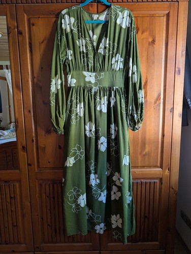 Spätsommerkleid grün weiß - spätsommerkleid, grün/weiß