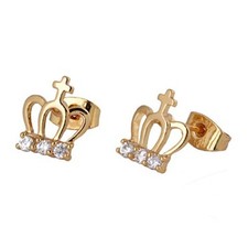 Ohrstecker Krone Kristalle