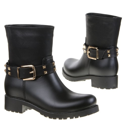 Schwarze nieten biker - schwarze, boots