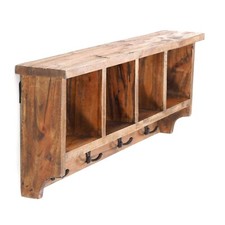 WANDGARDEROBE MIT REGAL "VINTAGE II" | 70x27x11 cm | Kleiderhaken, Wandregal