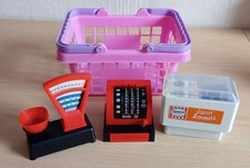 Kaufladen Kinderkaufladen Zubehör Truhe, Waage, Kasse, Einkaufskorb, Vintage