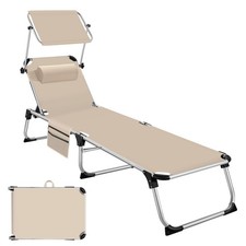 Sonnenliege Aurelie aus Aluminium, 6-stufig Strandliege Beachliege beige B-Ware