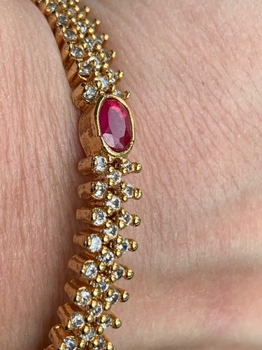 Armband mit natürlichem - , rubin